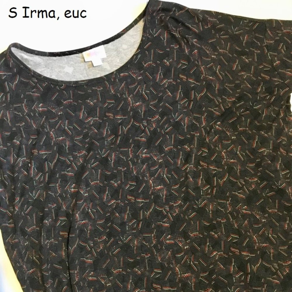 S Lularoe Irma oversized tunic, red aqua black